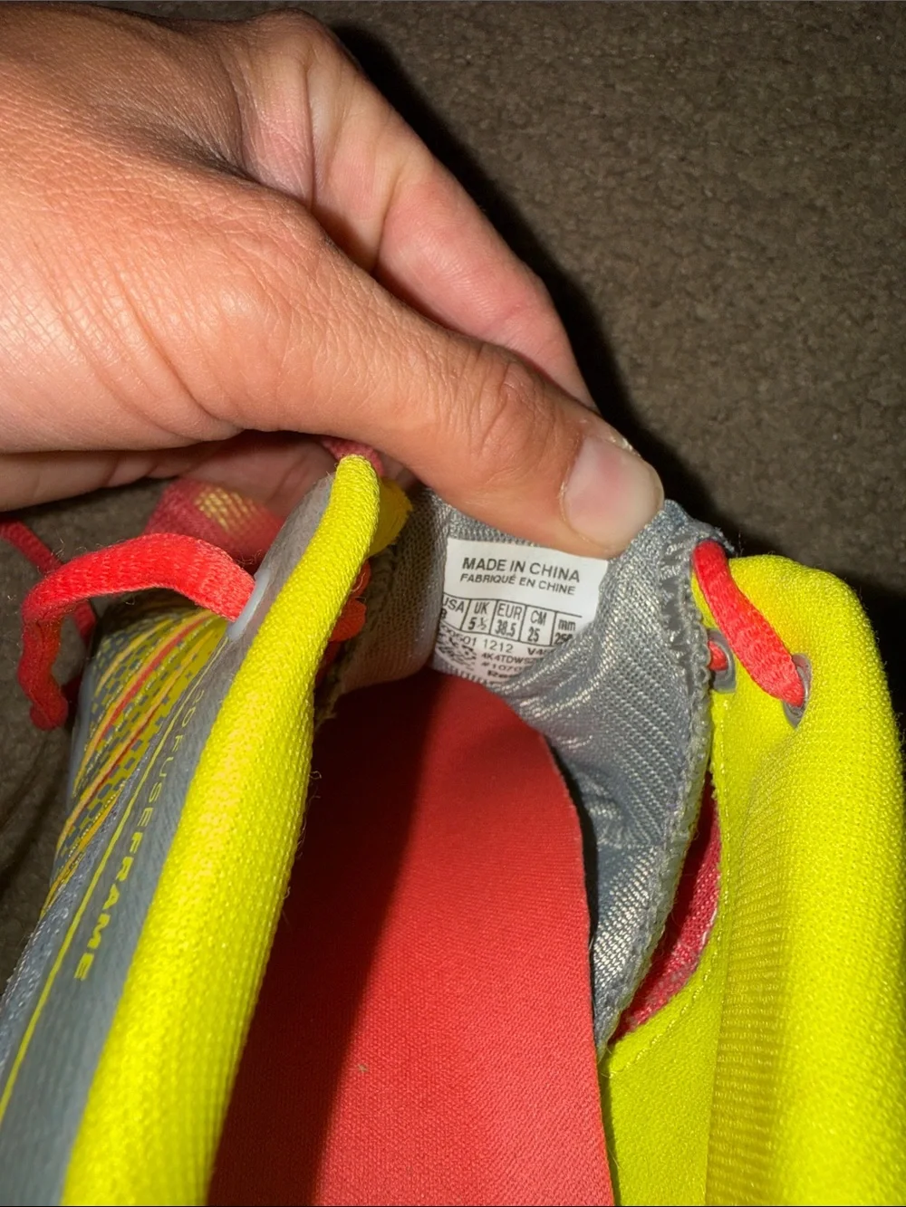 Reebok Women Coral Pink and Bright Yellow Athletic Trainers